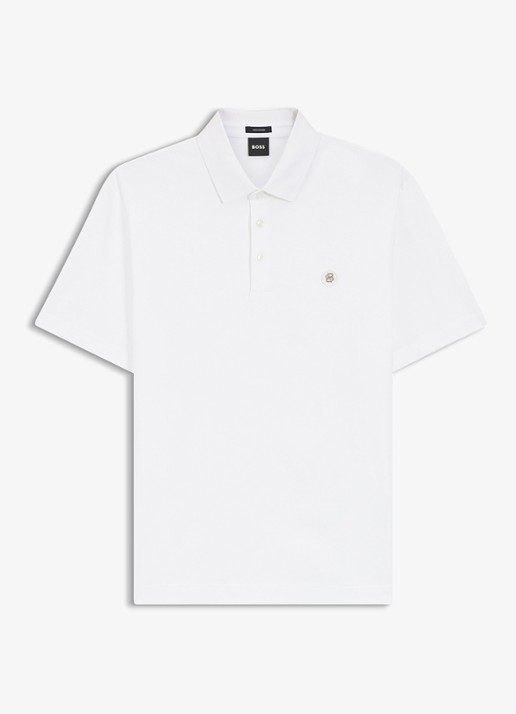 BOSS Polo met logo - voorkant 2 wit