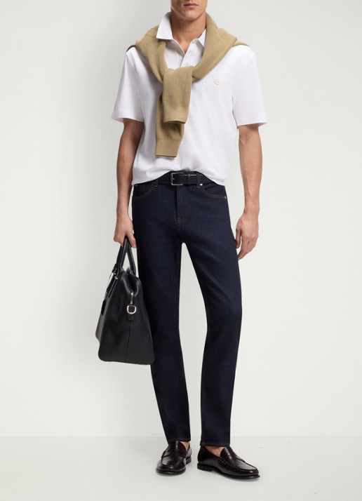 BOSS Polo met logo - voorkant 3 wit