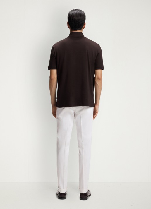BOSS Polo met logo - achterkant 3 donkerbruin