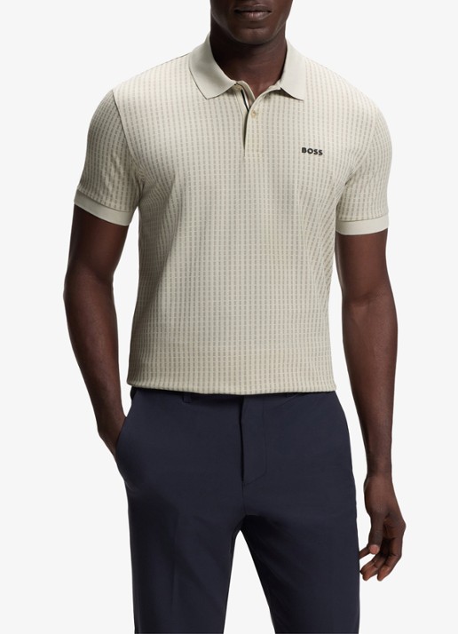 BOSS Polo van piqué katoen met logo