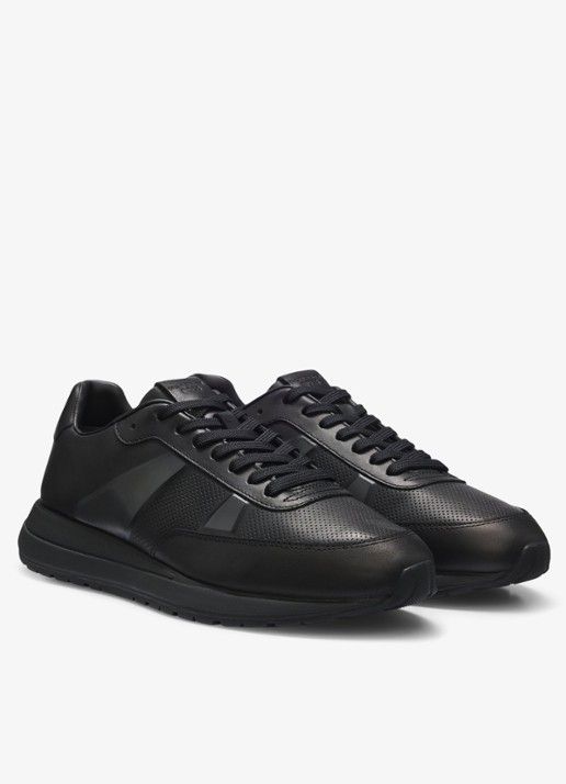 BOSS Porsche x BOSS sneaker met logo - detail 2 black-005 / zwart