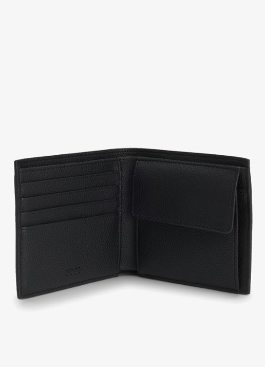 BOSS Portemonnee van leer - detail zwart