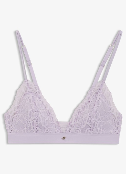BOSS Premium kanten bralette met mesh plooitjes - voorkant 3 open purple-553 / paars