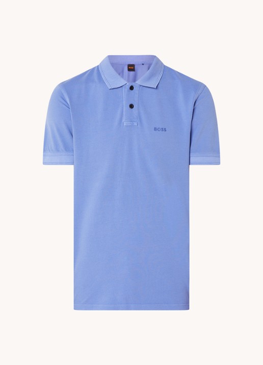 BOSS Prime regular fit polo van piqué katoen met logo - voorkant 3 bright purple-525 / paars