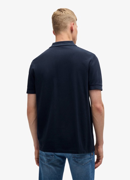 BOSS Prime regular fit polo van piqué katoen met logo - achterkant 3 dark blue-404 / blauw