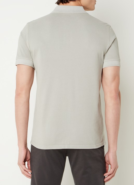 BOSS Prime regular fit polo van piqué katoen met logo - achterkant 4 light/pastel grey-051 / grijs