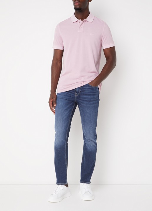 BOSS Prime regular fit polo van piqué katoen met logo - voorkant 3 open purple-548 / paars