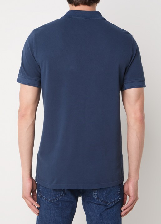 BOSS Prime regular fit polo van piqué katoen met logo - achterkant open blue-464 / blauw