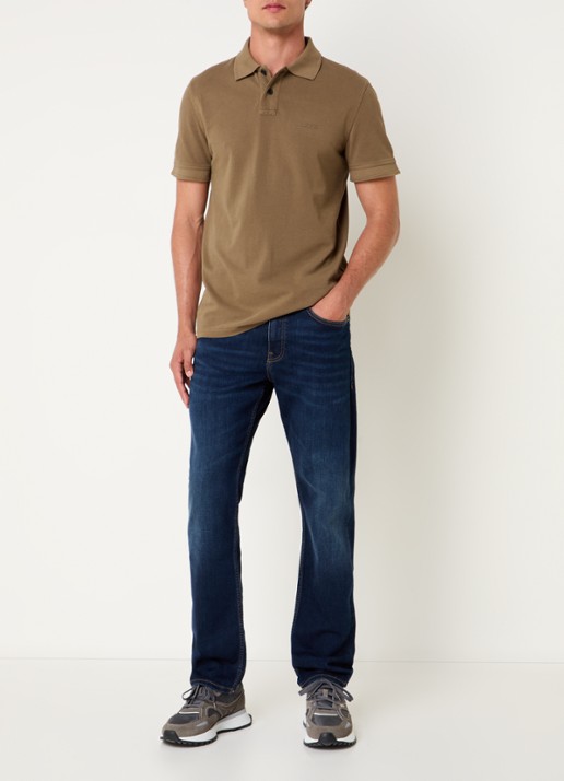 BOSS Prime regular fit polo van piqué katoen met logo - voorkant 4 open green-368 / groen