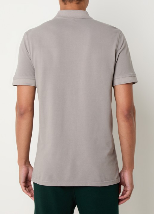 BOSS Prime regular fit polo van piqué katoen met logo - achterkant 4 open grey-063 / grijs