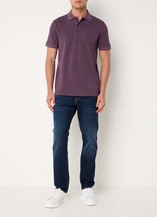 BOSS Prime regular fit polo van piqué katoen met logo - voorkant 4 open purple-543 / paars