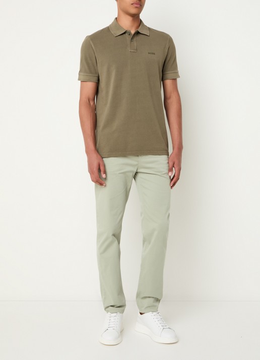 BOSS Prime regular fit polo van piqué katoen met logo - voorkant 3 open green-342 / groen