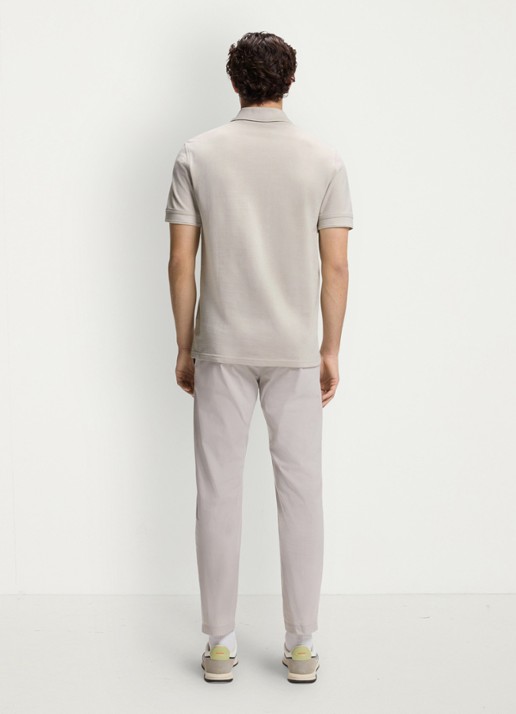 BOSS Prime regular fit polo van piqué katoen met logo - achterkant 3 open grey-070 / grijs