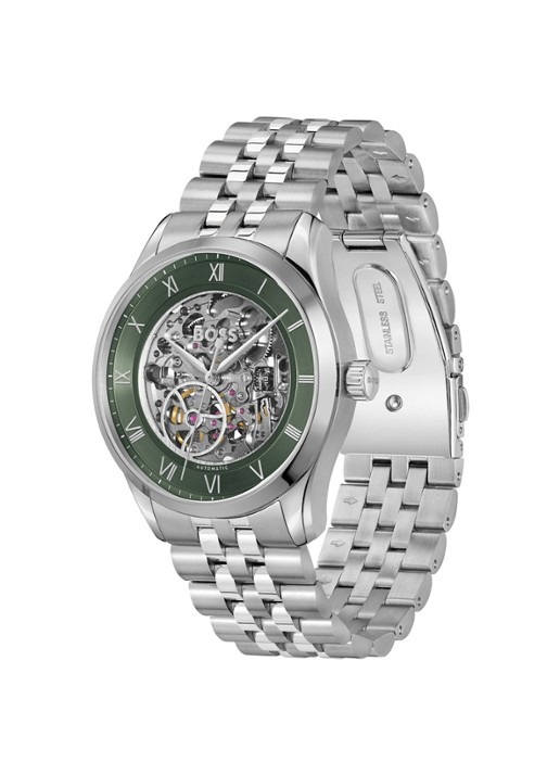 BOSS Principe Skeleton horloge HB1514236 - detail zilver