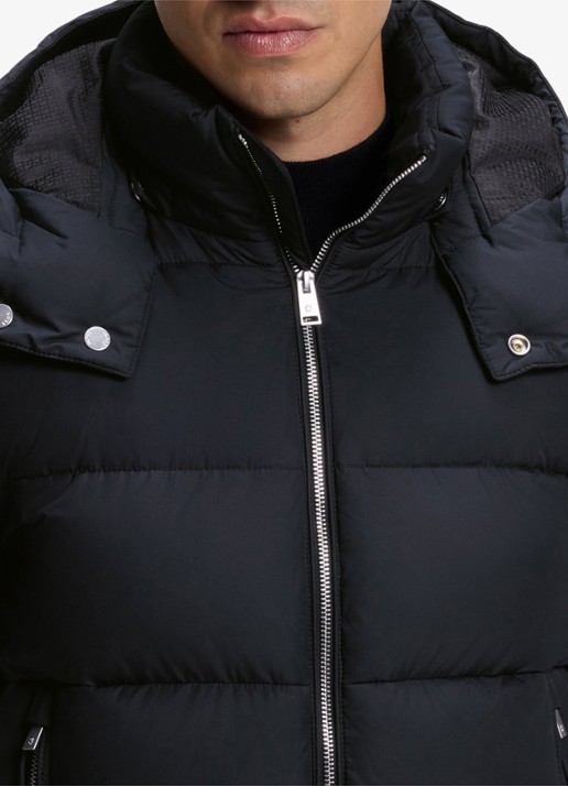 BOSS Puffer jas met capuchon - detail 4 zwart