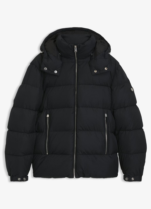 BOSS Puffer jas met capuchon - voorkant zwart