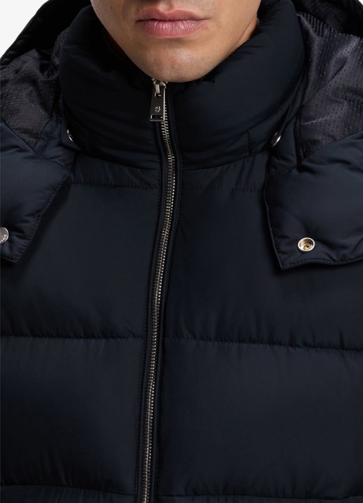 BOSS Puffer jas met capuchon - detail 4 blauw