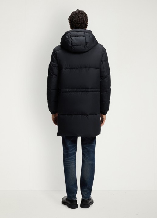 BOSS Puffer jas met capuchon - achterkant blauw