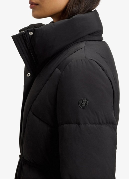 BOSS Puffer jas met ceintuur - detail 4 zwart