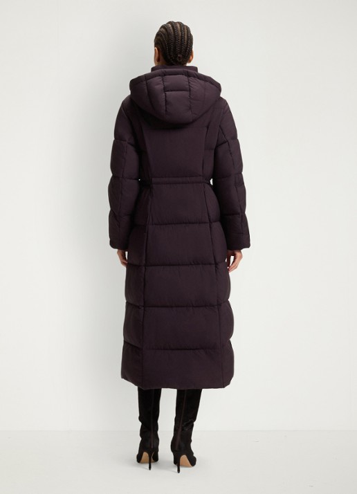 BOSS Puffer jas met ceintuur - achterkant 4 paars