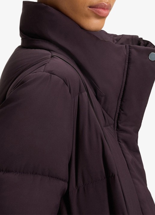 BOSS Puffer jas met ceintuur - detail 3 paars