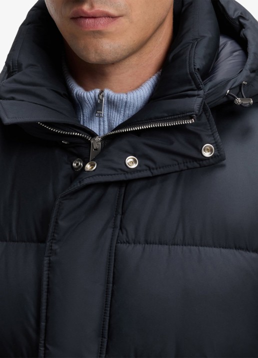 BOSS Puffer jas met waterafstotende coating - detail blauw
