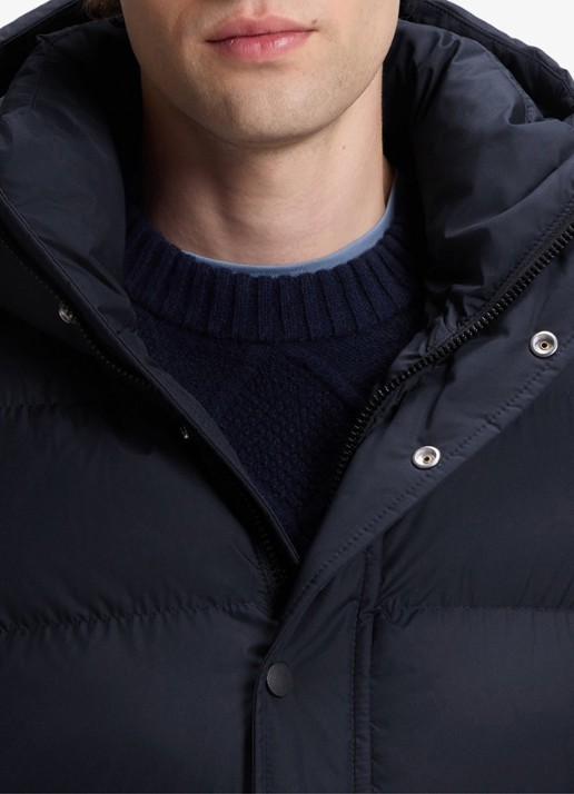 BOSS Pufferjack met capuchon en waterafstotende coating - detail 2 blauw