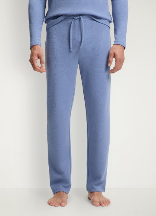 BOSS Pyjamabroek met structuur en logo