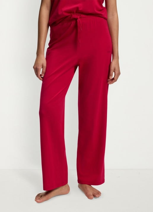 BOSS Pyjamabroek van  katoen met logo - detail rood