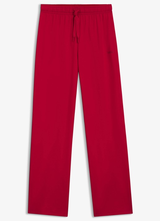 BOSS Pyjamabroek van  katoen met logo - voorkant 4 rood