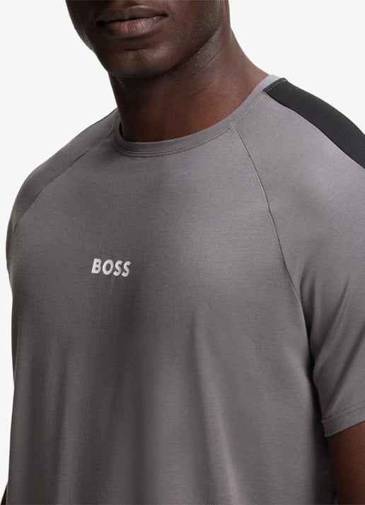 BOSS Pyjamaset met logo - detail 5 donkergrijs