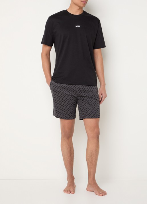 BOSS Pyjamaset met logoprint 2-delig - voorkant 4 zwart