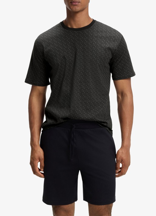 BOSS Pyjamaset met logoprint 2-delig - detail black-002 / zwart
