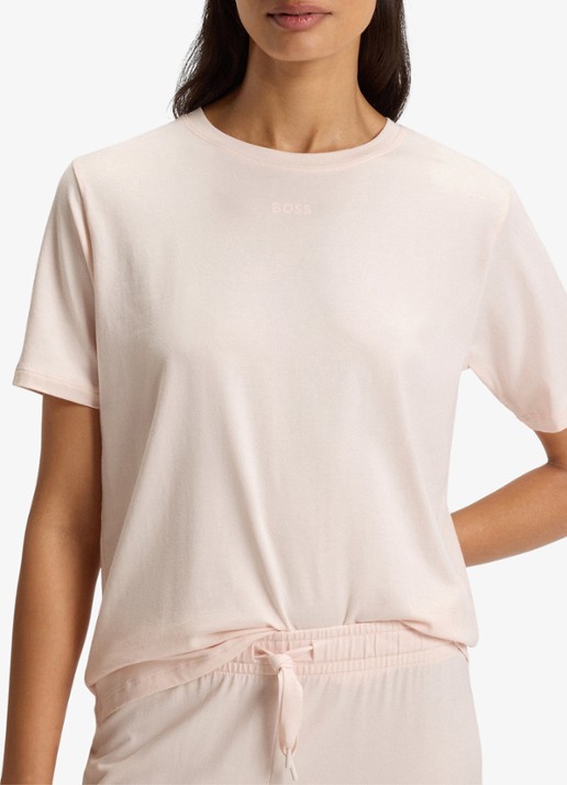 BOSS Pyjamashirt van stretchkatoen met logoprint - detail 4 light/pastel pink-680 / roze