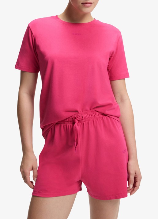 BOSS Pyjamashirt van stretchkatoen met logoprint