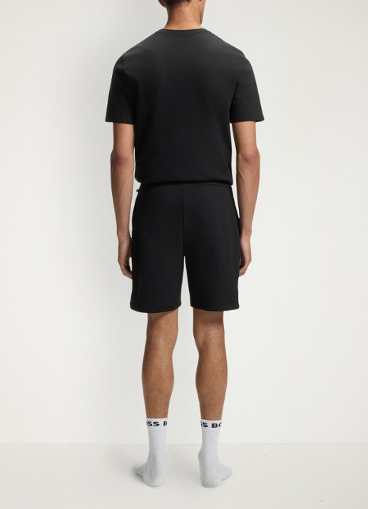 BOSS Pyjamashort van een katoenmix met logostiksel - achterkant 7 black-001 / zwart