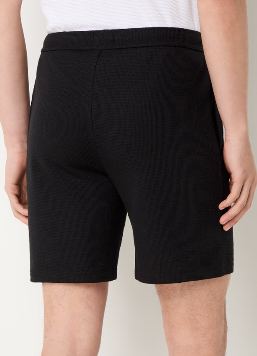BOSS Pyjamashort van een katoenmix met logostiksel - achterkant 8 black-001 / zwart