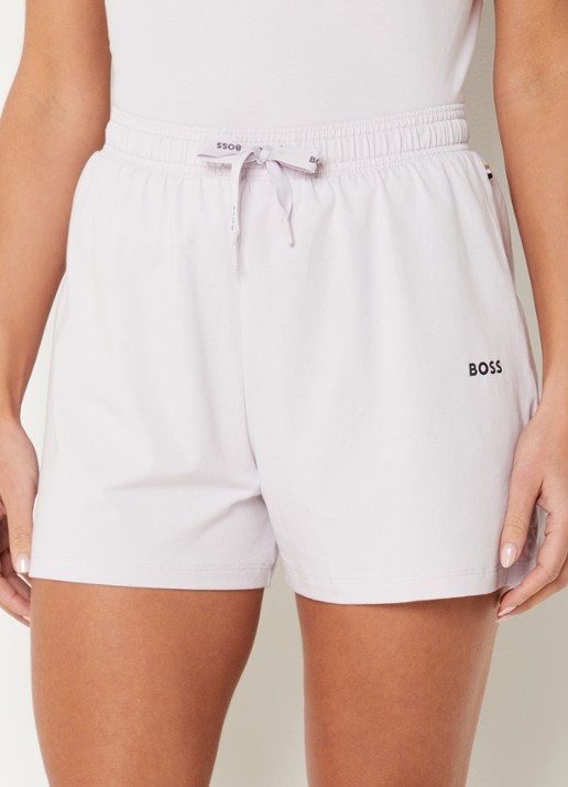 BOSS Pyjamashort van stretchkatoen met logokoorden - detail 4 light/pastel purple-530 / paars