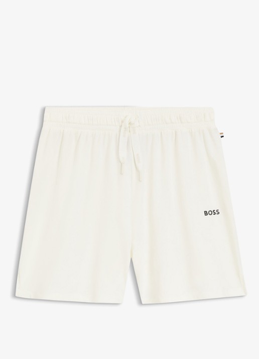 BOSS Pyjamashort van stretchkatoen met logokoorden - voorkant open white-119 / wit