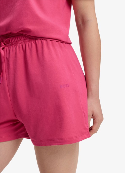 BOSS Pyjamashort van stretchkatoen met logokoorden - detail 5 medium pink-661 / roze