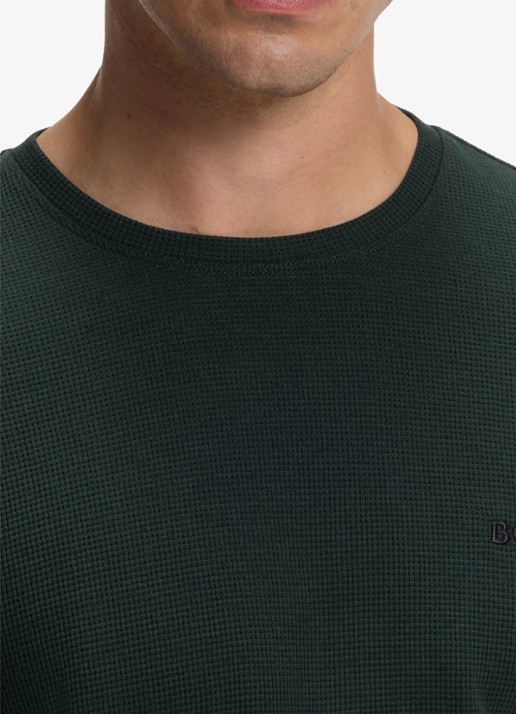 BOSS Pyjamatop met structuur en logo - detail 2 dark green-308