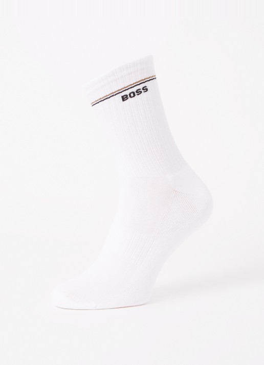 BOSS QS Iconic sokken met logo in 2-pack - detail wit