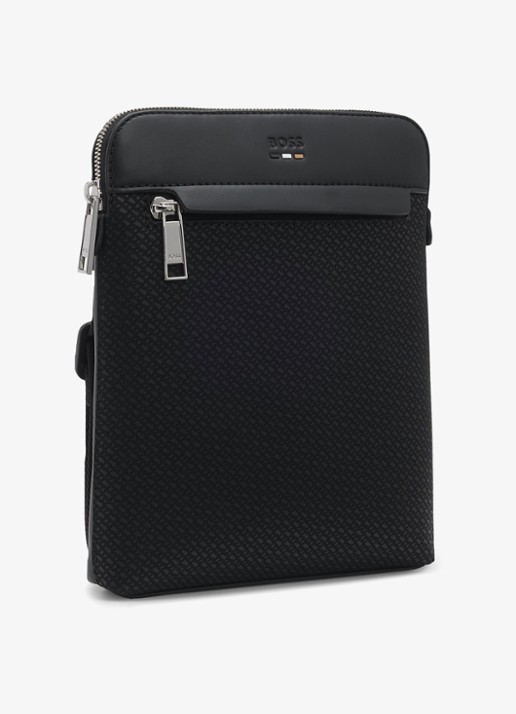BOSS Ray_MP_Envelope crossbodytas met logoprint - detail 3 black-001 / zwart