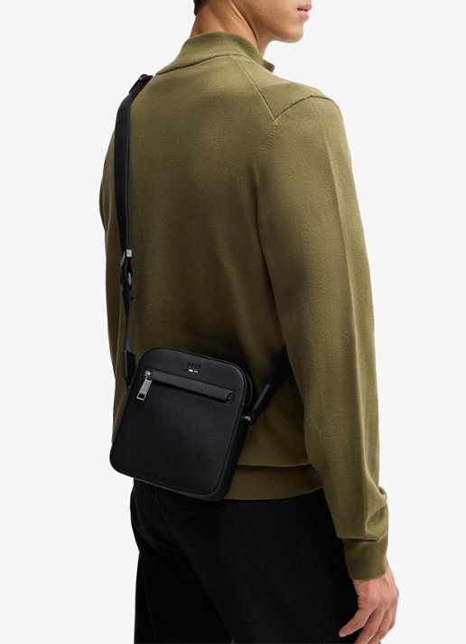 BOSS Ray NS crossbodytas met logo - voorkant 5 zwart