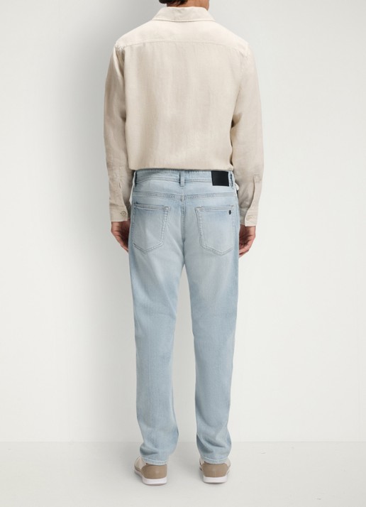 BOSS RE.MAINE-1-BO straight fit jeans met lichte wassing - achterkant light/pastel blue-453 / blauw