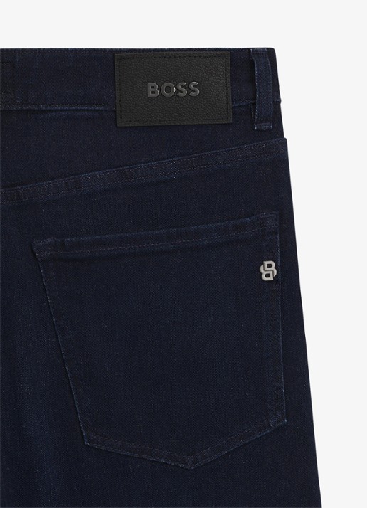 BOSS Re.maine straight leg jeans met donkere wassing - detail 5 donkerblauw