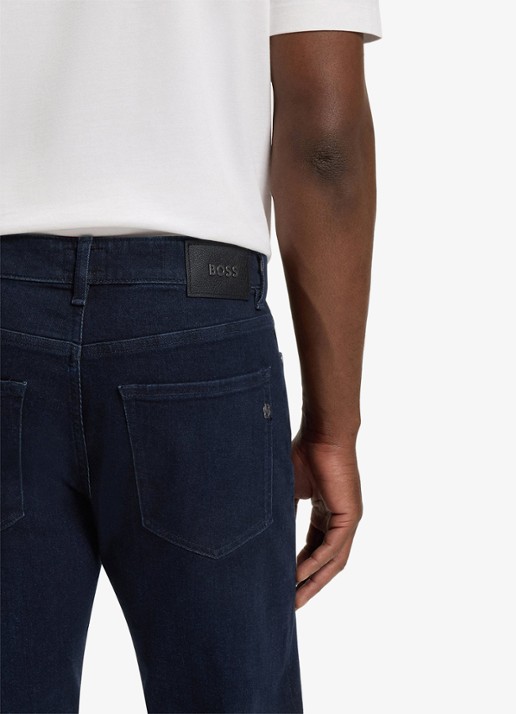 BOSS Re.maine straight leg jeans met donkere wassing - detail 6 donkerblauw