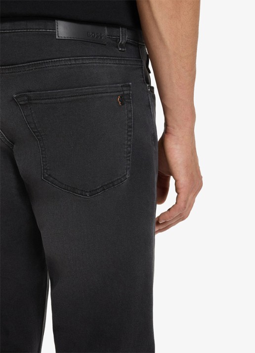 BOSS Re.Maine straight leg jeans met gekleurde wassing - detail 5 zwart