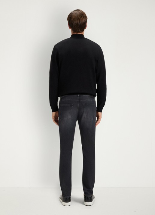 BOSS Re.maine straight leg jeans met gekleurde wassing - detail 4 donkergrijs