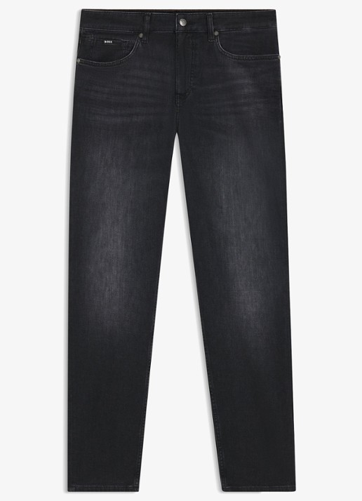 BOSS Re.maine straight leg jeans met gekleurde wassing - voorkant donkergrijs